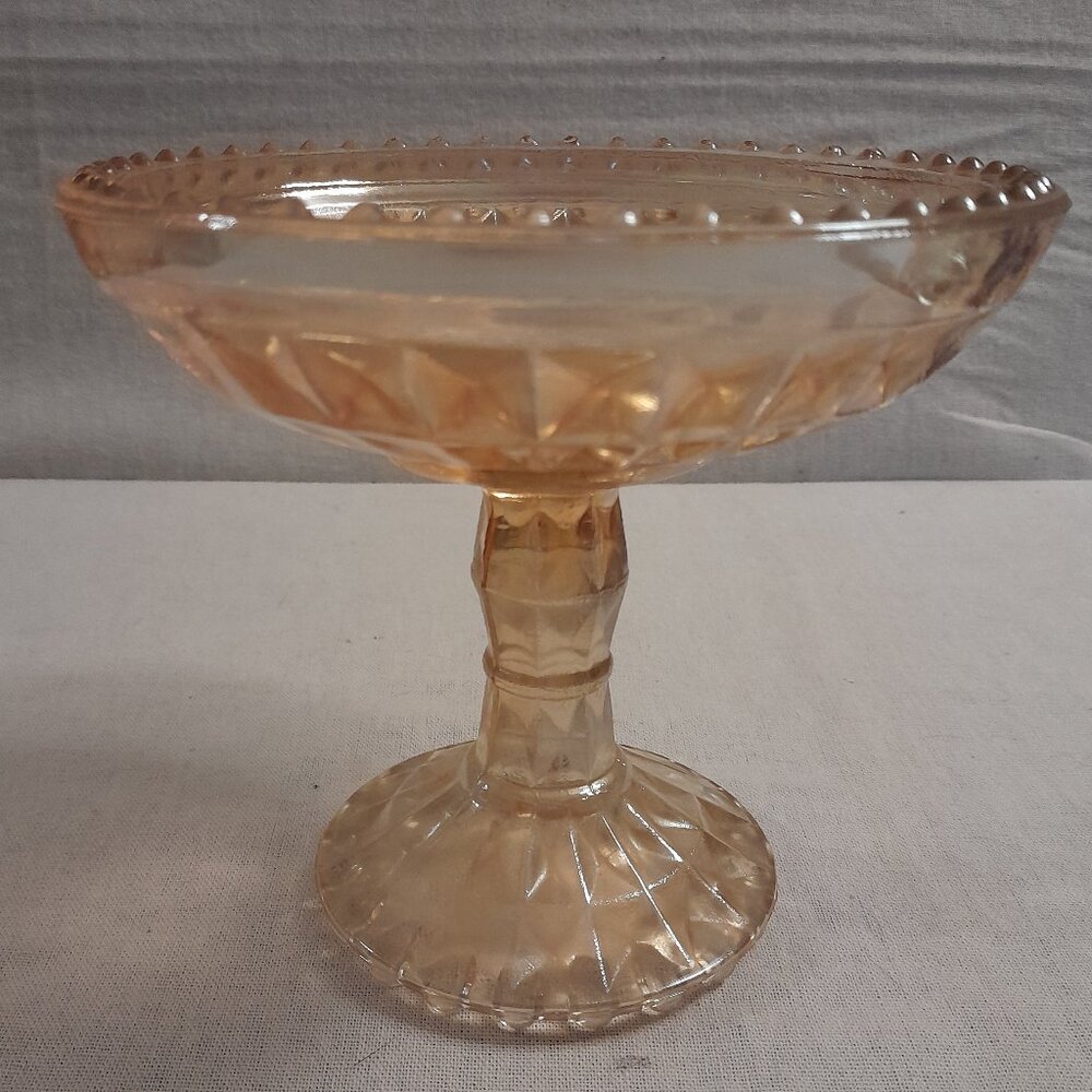 VTG Windsor Marigold Carnival Glass Compote